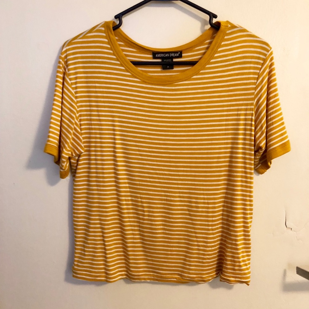 Mustard yellow striped tee